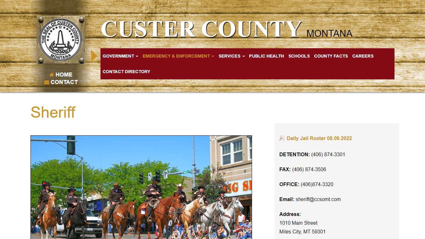 Sheriff « Custer County Montana