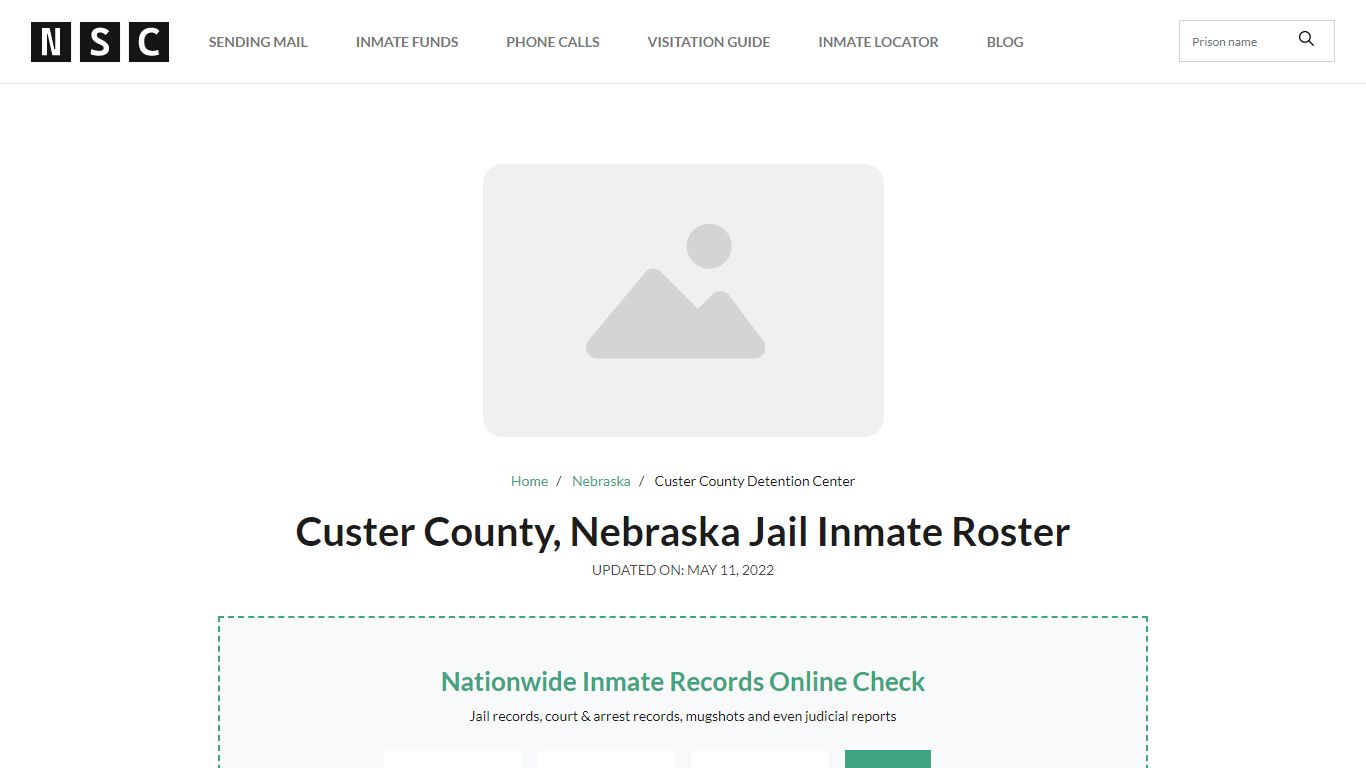 Custer County, Nebraska Jail Inmate Roster